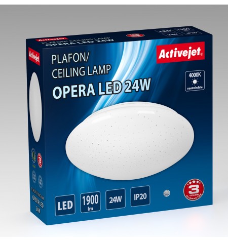 Activejet AJE-OPERA 24W lubu šviestuvas Balta Nekeičiama (-os) lemputė (-os) LED G