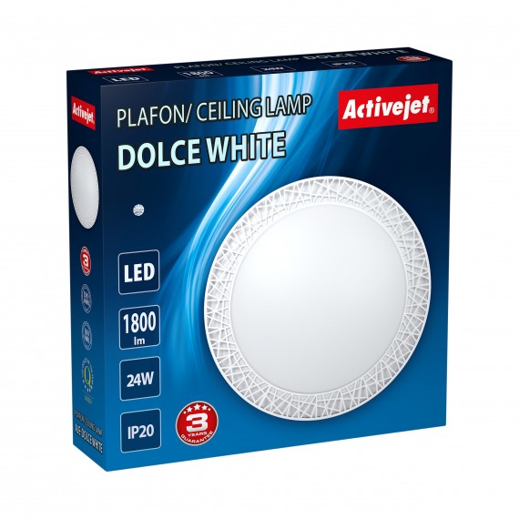 Activejet Plafon LED AJE-DOLCE White lubu šviestuvas Balta Nekeičiama (-os) lemputė (-os) G