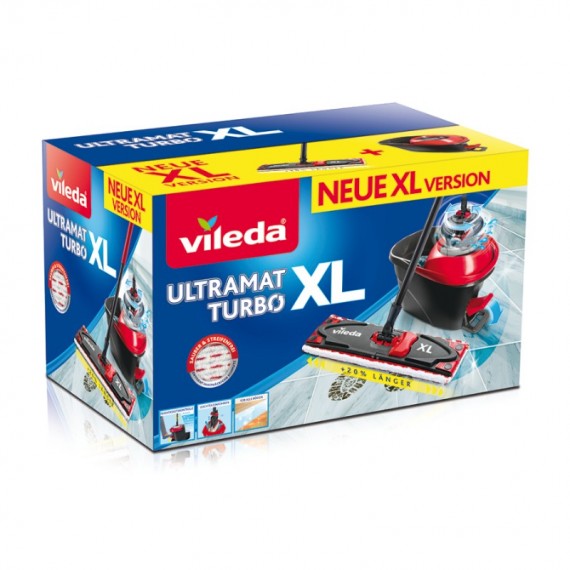 Vileda Ultramat Turbo XL šluota grindims plauti Sausas ir drėgnas Mikro pluoštas Juoda, Raudona