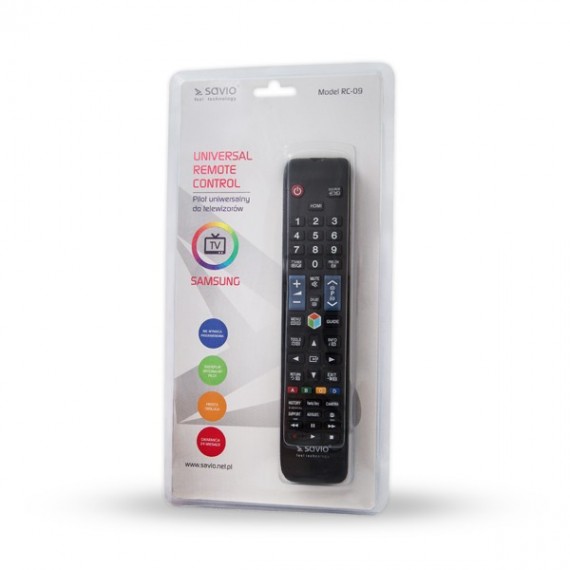 SAVIO Universal remote controller/replacement for SAMSUNG SMART TV RC-09 IR Wireless