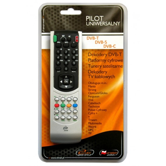 Elmak Uniwersal remote control for DVB-T/DVB-S/DVB-C – ZIP 308
