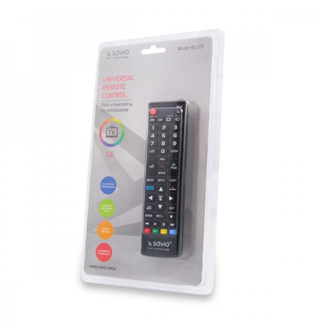 SAVIO Universal remote controller/replacement for LG TV RC-05 IR Wireless