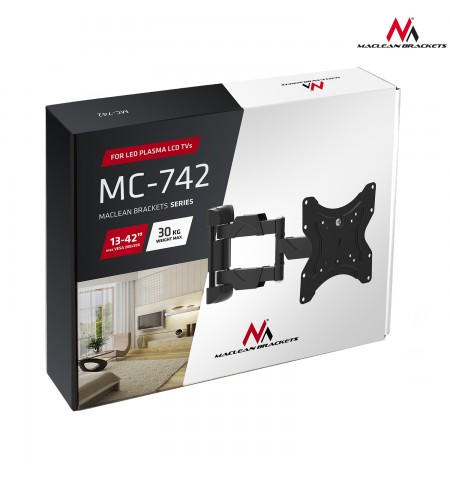 Maclean MC-742 televizoriaus laikiklis 106,7 cm (42 ) Juoda