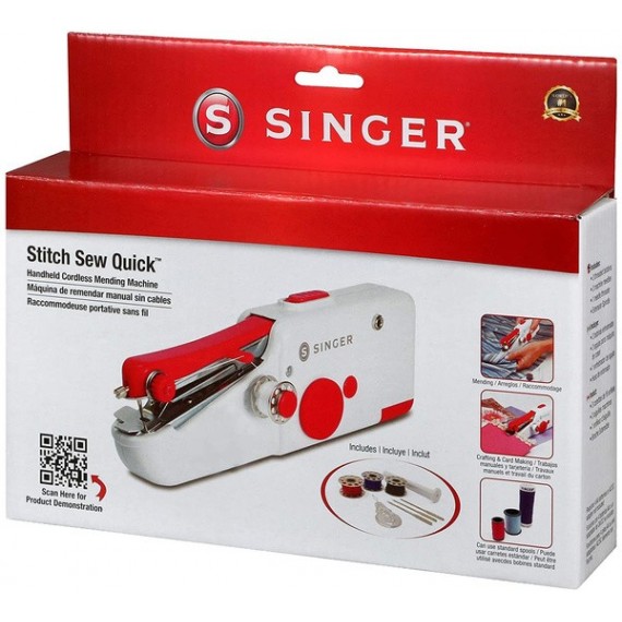 SINGER Stitch Sew Quick Mini mechaniškas siuvimo mašina AA Baterija Balta