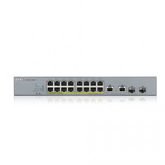Zyxel GS1350-18HP-EU0101F tinklo komutatorius Valdomas L2 Gigabit Ethernet (10/100/1000) Maitinimas per Eternetą (PoE) Pilka