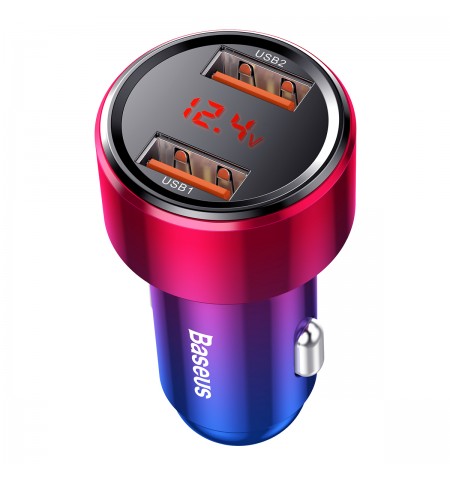 Car Charger Baseus Magic 2x USB QC 3.0 45W (red & blue)