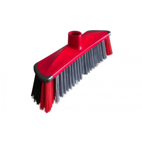 Vileda 142156 broom Indoor Soft / Hard bristle Polyethylene terephthalate (PET) Black, Grey, Red