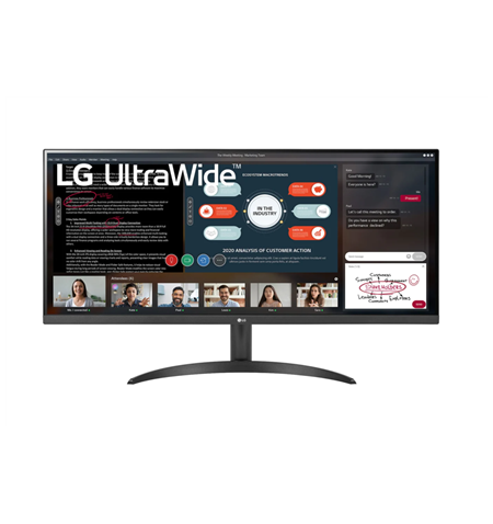 LG 34WP500-B 34  , IPS, UltraWide FHD, 2560 x 1080 pixels, 21:9, 5 ms, 250 cd/m², Black, Headphone Out, HDMI ports quantity 2