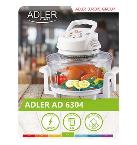 Adler Convection oven AD 6304 Power 1300 W, Capacity (max) 12 L, White