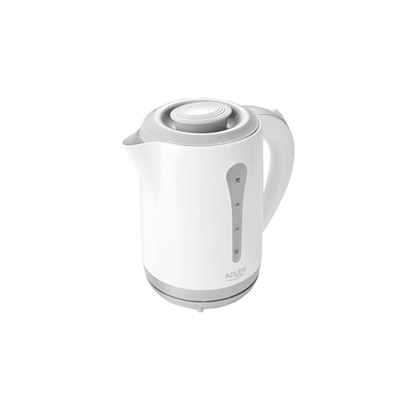 Kettle Adler AD 1244  Standard kettle, Plastic, White, 2000 W, 360° rotational base, 2.5 L