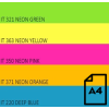 Spalvotas Neon popierius Double A, 75g, A4, 500 lapų, Rainbow 4 Neon Green, Neon Yellow, Neon Orange