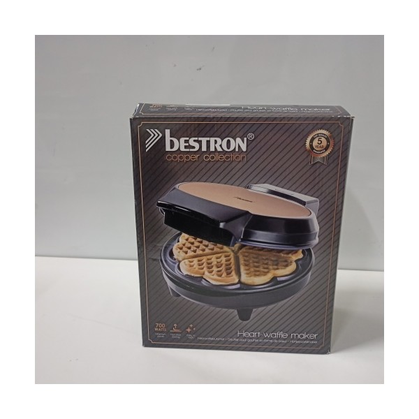 Ecost prekė po grąžinimo Bestron vaflių keptuvė Classic Heart Waffles, vaflių keptuvė su nesvylan