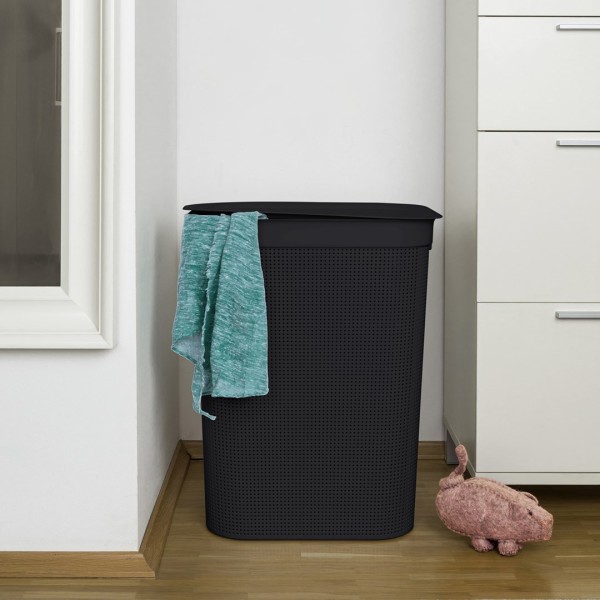 Rotho Brisen laundry basket 50 L Rectangular Plastic Black