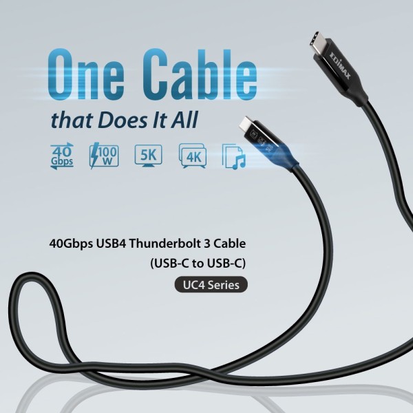 Edimax UC4-005TB  USB4/Thunderbolt3 Cable 0.5 meter