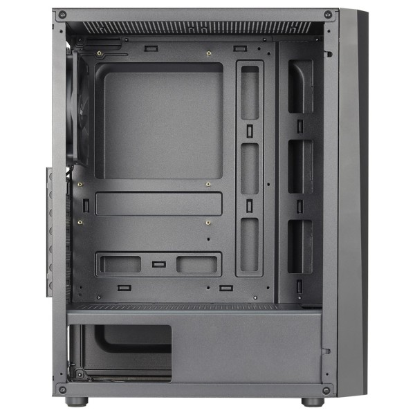Aerocool DELTABKV1 ATX PC Case RGB Front Full Side Window 12cm Fan Black