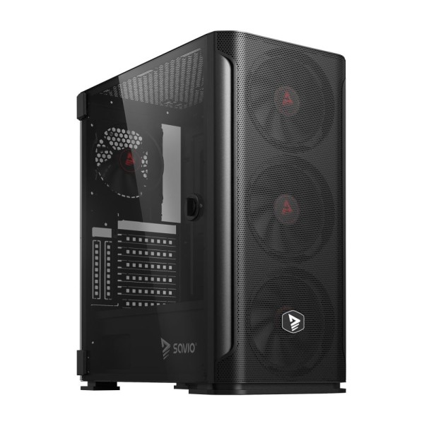 SAVIO Shadow X2 Mesh/Glass Computer Case Black