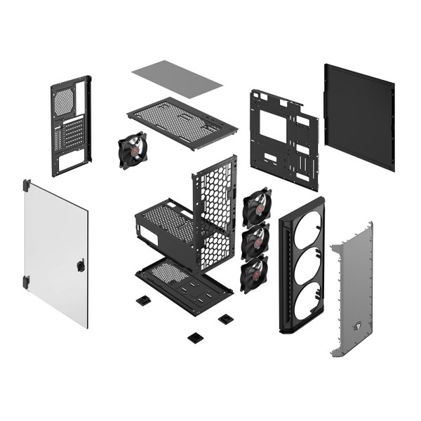 SAVIO Shadow X2 Mesh/Glass Computer Case Black