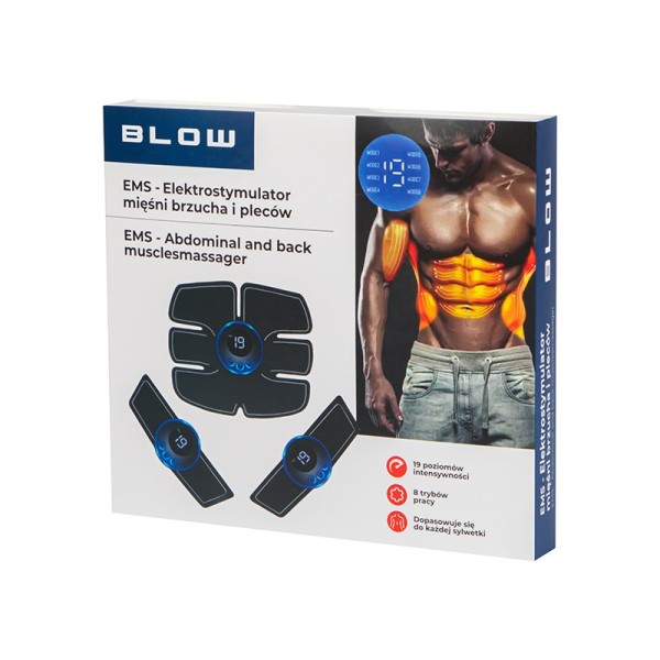 EMS electrostimulator massager for the abdominal muscles, legs, arms and the whole body