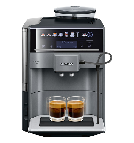 SIEMENS Coffee Machine TE651209RW Pump pressure 15 bar, Built-in milk frother, Fully automatic, 1500 W, Black/ stainless steel