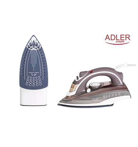 Adler Iron AD 5030 Steam Iron, 3000 W, Water tank capacity 310 ml, Continuous steam 20 g/min, Brown