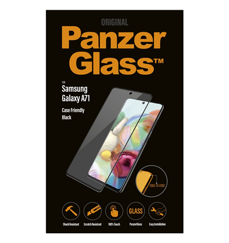PanzerGlass Screen Protector, Samsung Galaxy A71, Glass, Black/Crystal clear