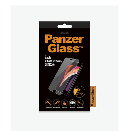 PanzerGlass Screen Protector, Iphone 6/6s/7/8/SE (2020), Glass, Crystal Clear, Rounded edges