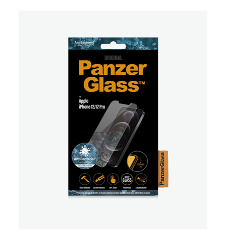 PanzerGlass Apple, For iPhone 12/12 Pro, Glass, Transparent, Clear Screen Protector, 6.1  