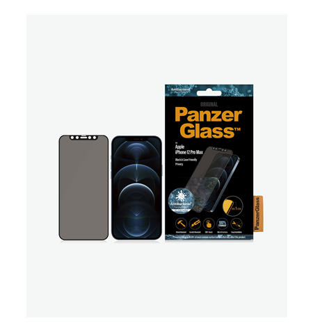 PanzerGlass Apple, iPhone 12 Pro Max, Glass, Black, Privacy glass, Antimicrobial