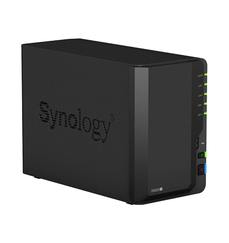 Synology Tower NAS DS220+ up to 2 HDD/SSD Hot-Swap, Intel Celeron J4025 Dual Core, Processor frequency 2 GHz, 2 GB, DDR4, RAID 0