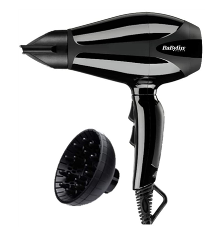 BABYLISS Hair Dryer 6715DE 2400 W, Number of temperature settings 3, Ionic function, Diffuser nozzle, Black