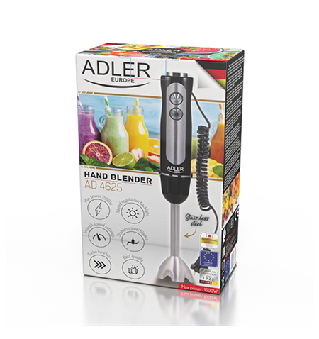 Adler AD 4625b Hand Blender, 1500 W, Number of speeds 5, Turbo mode, Black