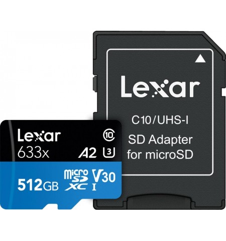 MEMORY MICRO SDXC 512GB UHS-I/W/ADAPTER LSDMI512BB633A LEXAR