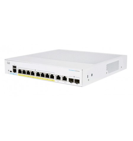 Cisco CBS250-8P-E-2G-EU tinklo komutatorius Valdomas L2/L3 Gigabit Ethernet (10/100/1000) Sidabras