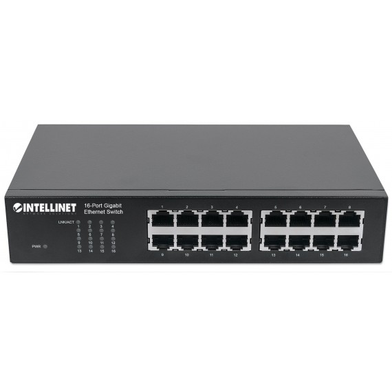 Intellinet 561068 tinklo komutatorius Ne-valdomas L2 Gigabit Ethernet (10/100/1000) 1U Juoda