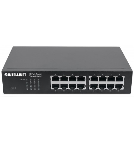 Intellinet 561068 tinklo komutatorius Ne-valdomas L2 Gigabit Ethernet (10/100/1000) 1U Juoda
