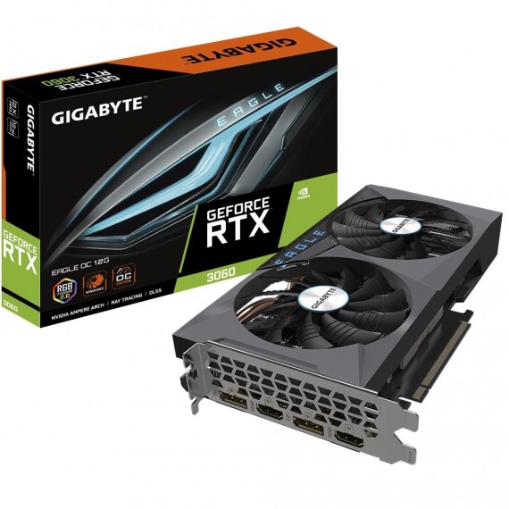 Graphics Card|GIGABYTE|NVIDIA GeForce RTX 3060|12 GB|192 bit|PCIE 4.0 16x|GDDR6|Memory 15000 MHz|GPU 1807 MHz|2xHDMI|2xDisplayPo