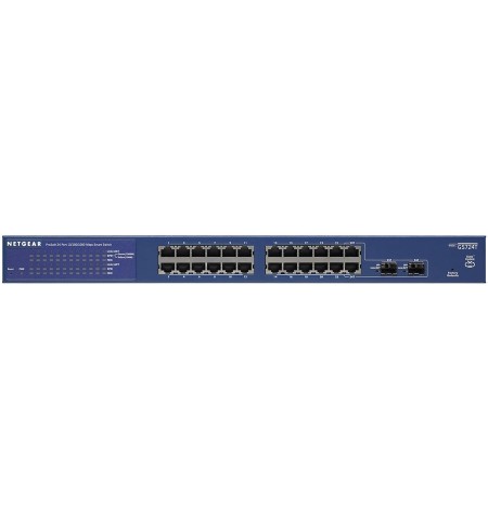 Netgear ProSafe Gigabit Smart Managed PRO Switch, 24x10/100/1000 RJ45 ports, 2 SFP ports, Web GUI, HTTPs,RMON SNMP, 32 static ro