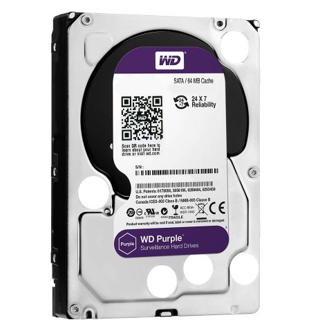 HDD AV WD Purple (3.5'', 1TB, 64MB, 5400 RPM, SATA 6 Gb/s)