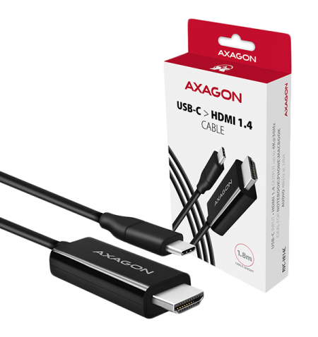 Active USB-C   HDMI 1.4 cable – adapter AXAGON RVC-HI14C for connecting a monitor/TV/projector to a notebook or mobile phone usi