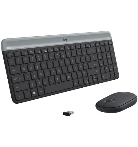 LOGITECH Slim Wireless Keyboard and Mouse Combo MK470 - OFFWHITE - PAN - 2.4GHZ - NORDIC