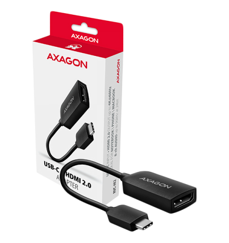 A modern USB-C -  HDMI 2.0 active adapter AXAGON RVC-HI2 for connecting an HDMI /TV/projector to a notebook or mobile phone usin
