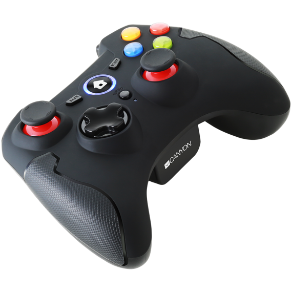 CANYON GP-W6 2.4G Wireless Controller with Dual Motor, Rubber coating, 2PCS AA Alkaline battery ,support PC X-input mode/D-input