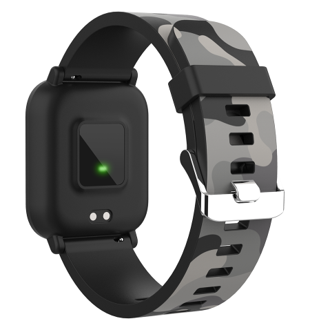 Teenager smart watch, 1.3 inches IPS full touch screen, black plastic body, IP68 waterproof, BT5.0, multi-sport mode, built-in k