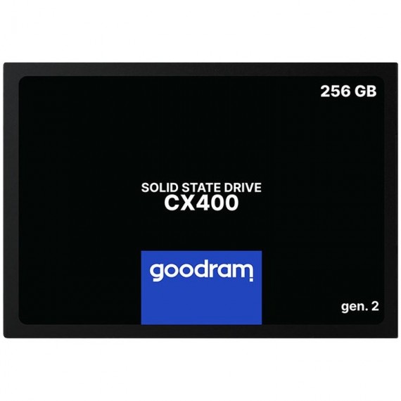 GOODRAM CX400 GEN.2 256GB SSD, 2.5” 7mm, SATA 6 Gb/s, Read/Write: 550 / 480 MB/s, Random Read/Write IOPS 65K/61,4K