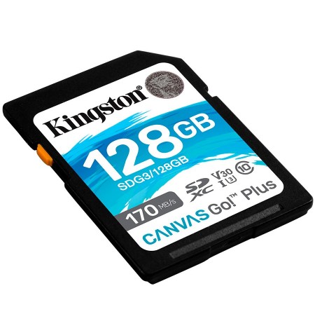 Kingston 128GB SDXC Canvas Go Plus 170R C10 UHS-I U3 V30 EAN: 740617301458