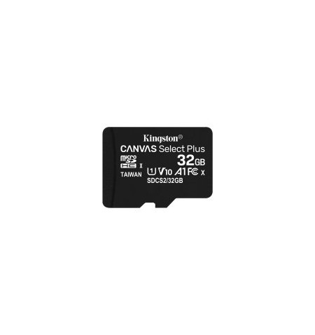 Kingston 32GB microSDHC Canvas Select Plus 100R A1 C10 Single Pack w/o ADP EAN: 740617298857