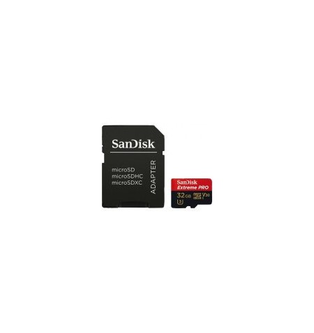 SanDisk Extreme Pro microSDHC 32GB + SD Adapter + Rescue Pro Deluxe 100MB/s A1 C10 V30 UHS-I U3  EAN: 619659155414