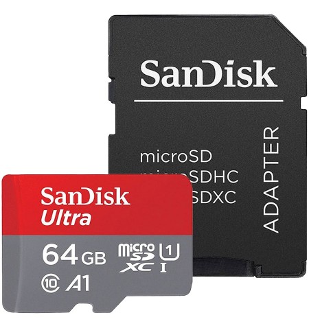 SANDISK 64GB Ultra MicroSD UHS-I Card with Adapter