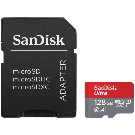 SANDISK 128GB Ultra MicroSDXC UHS-I Card with Adapter