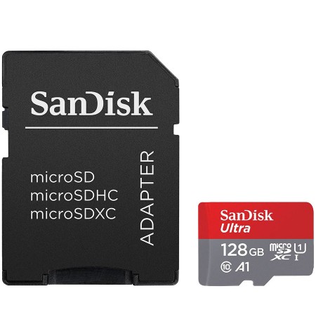 SANDISK 128GB Ultra MicroSDXC UHS-I Card with Adapter